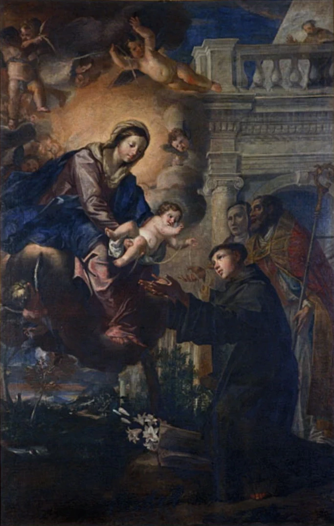 Madonna con Gesù Bambino, Sant'Antonio da Padova, Sant'Agostino d'Ippona e Santa Monica - attribuito